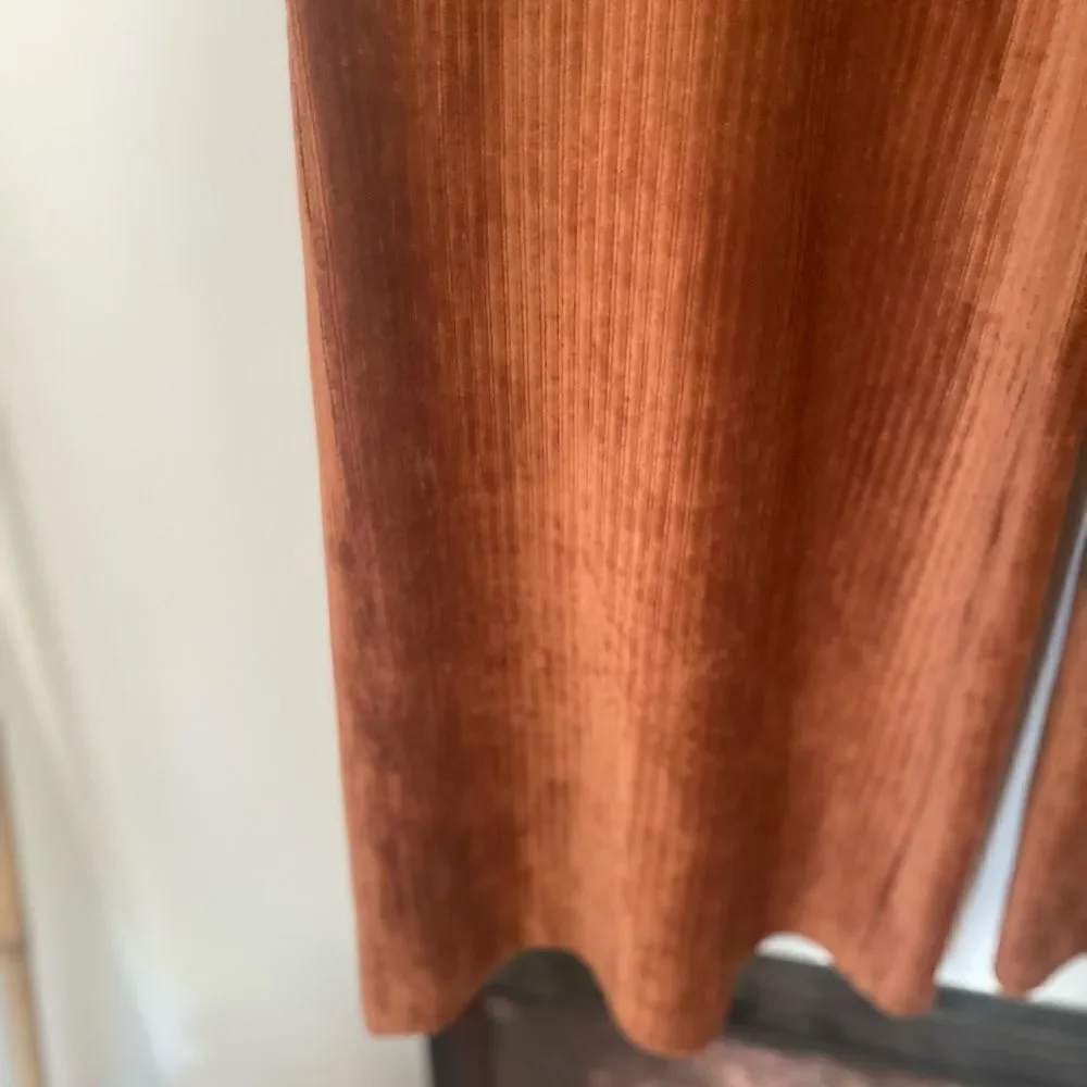 Doe & Rae Corduroy Wide Leg Pants Drawstring Copper - Picture 7 of 10